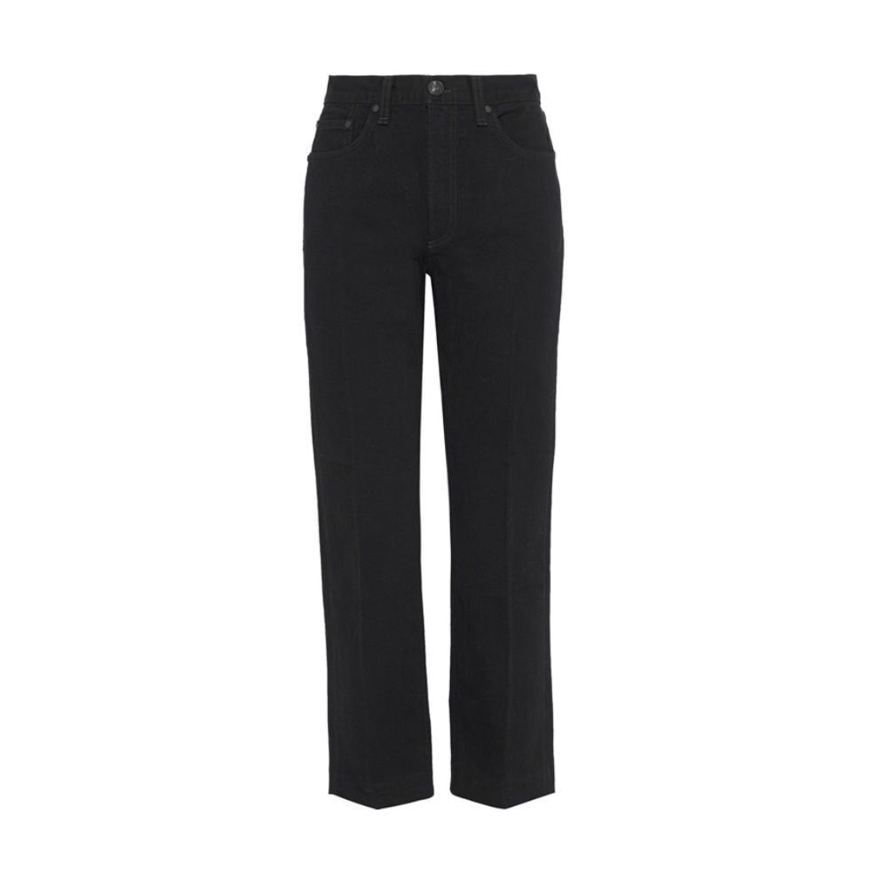 rag & bone Ankle Cropped Straight Leg Black Jeans